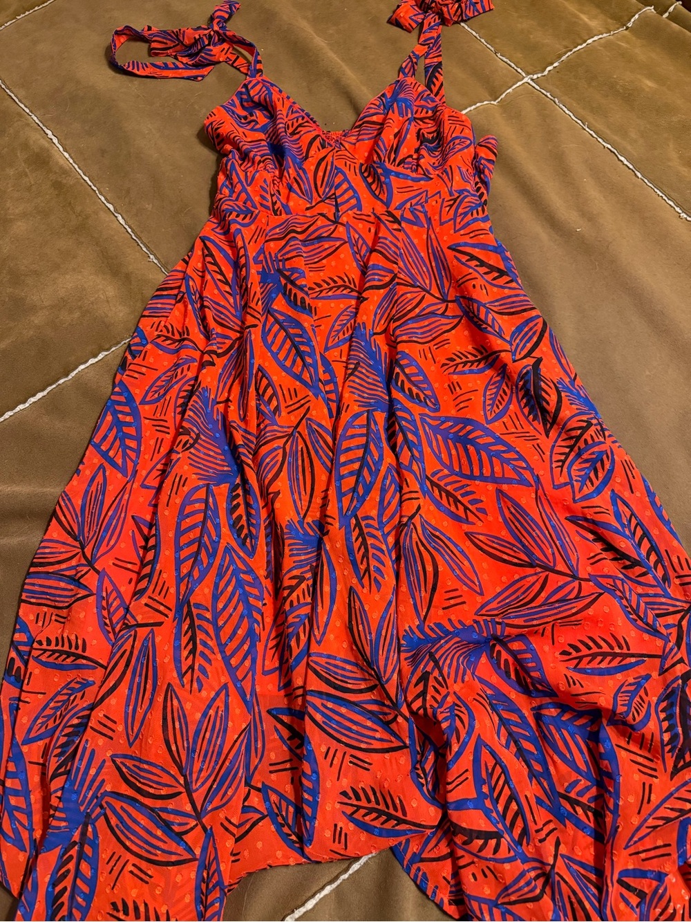 Alexis Red and Blue Smocked Strap Sundress